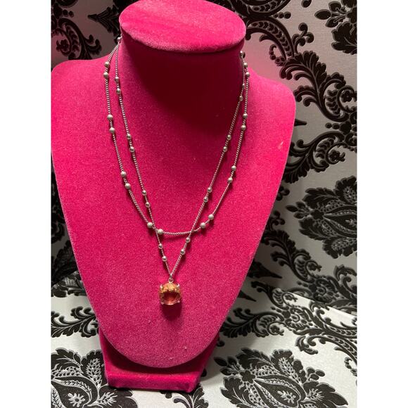 Melania Clara Silver with pink pendant necklace - Picture 2 of 5